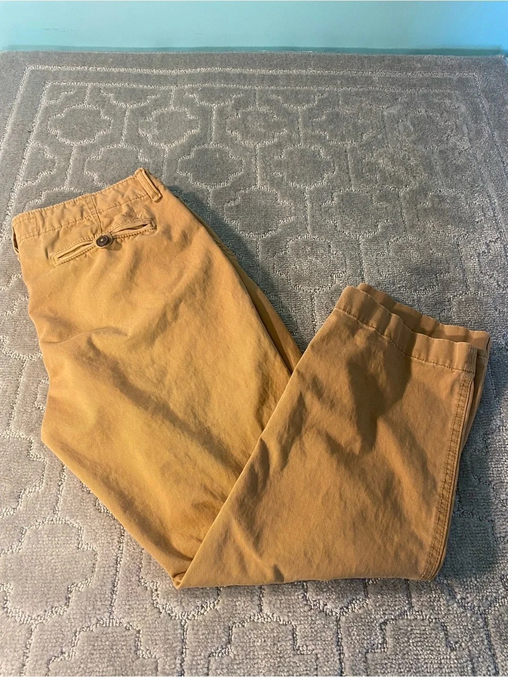 American Eagle Dark Khaki Tan Chino Pants 36x30 Straight Classic Casual Mens